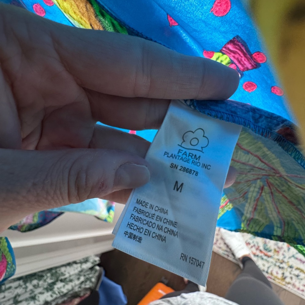 FARM Rio Blue Tropical Print Midi Dress - Picture 5 of 7